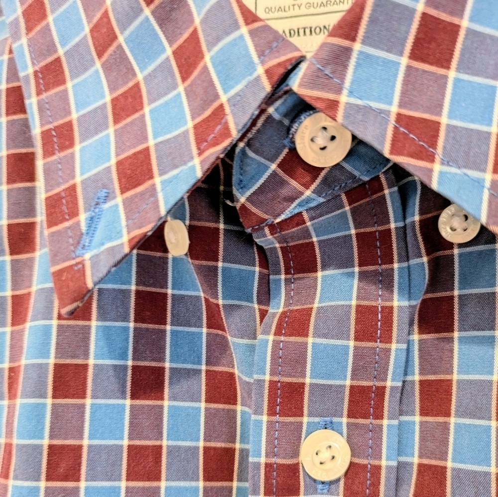 LL Bean Shirt Mens Large Reg Button Down Long Sleeve Traditional Fit Plaid - Picture 4 of 5